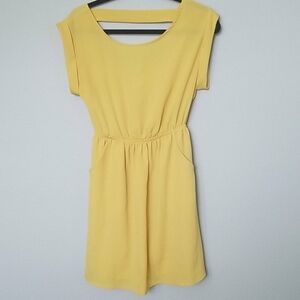 Lush Spring Girly Butter Yellow Short Sleeve Mini Dress Size Small